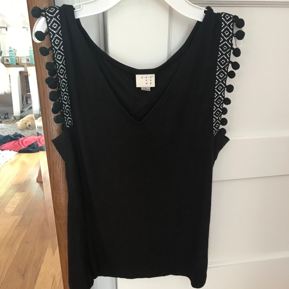 A New Day Black Pom-Pom Shirt - Women's